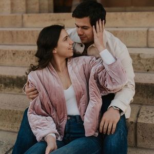 Target osfm pink velvet jacket